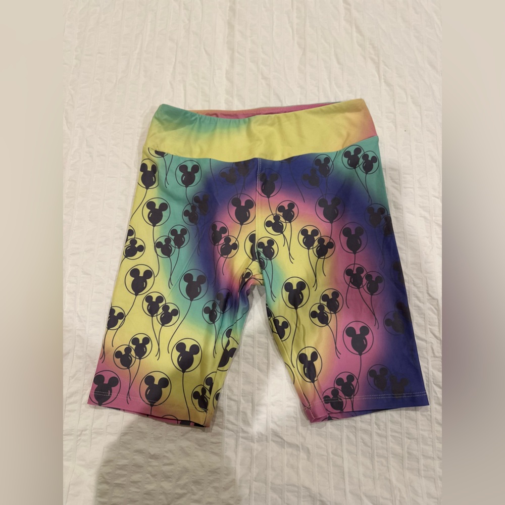 Disney Park bike shorts with Mikey Mouse balloon design size Small